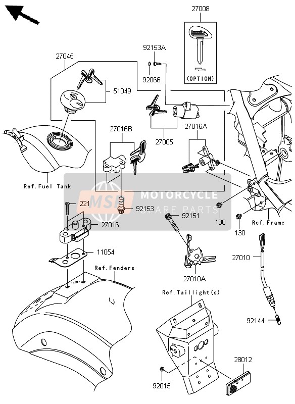 270050033, SWITCH-ASSY-IGNITION, Kawasaki, 0