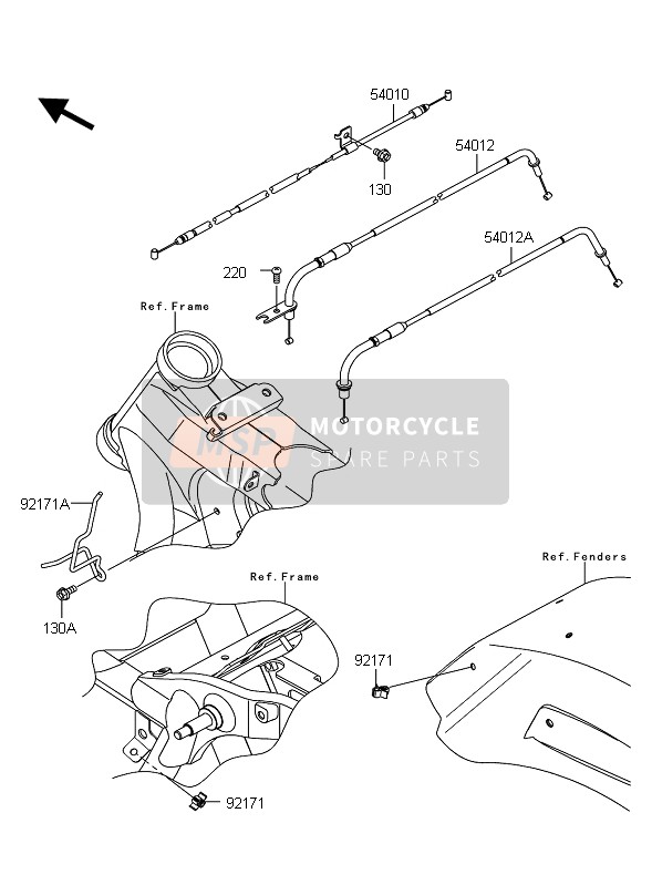 540100110, Cable,Seatlock, Kawasaki, 0