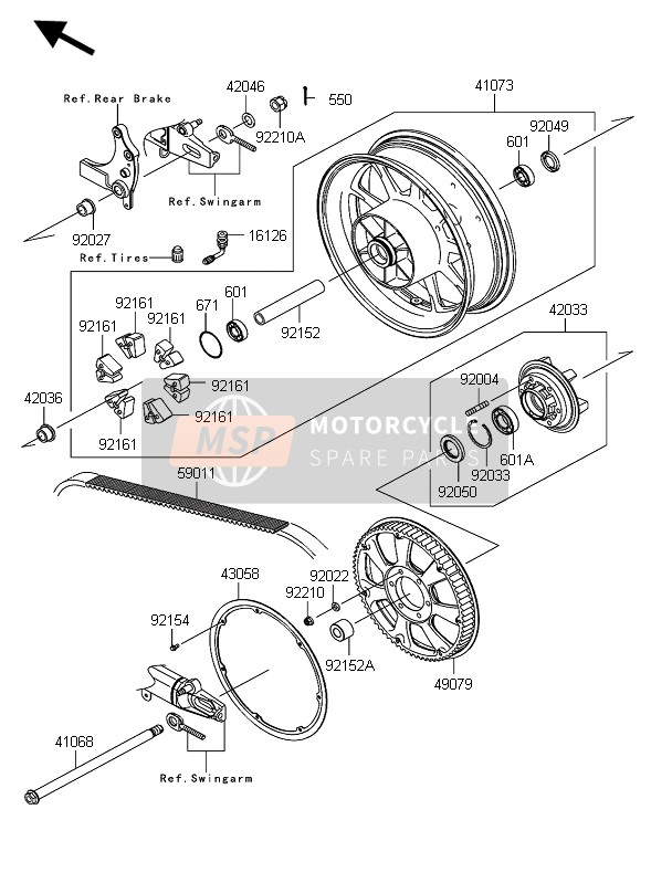 Kawasaki VN1700 CLASSIC TOURER ABS 2012 Rear Hub for a 2012 Kawasaki VN1700 CLASSIC TOURER ABS