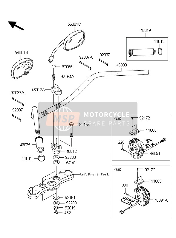 460910200, HOUSING-ASSY-CONTROL,Rh, Kawasaki, 0