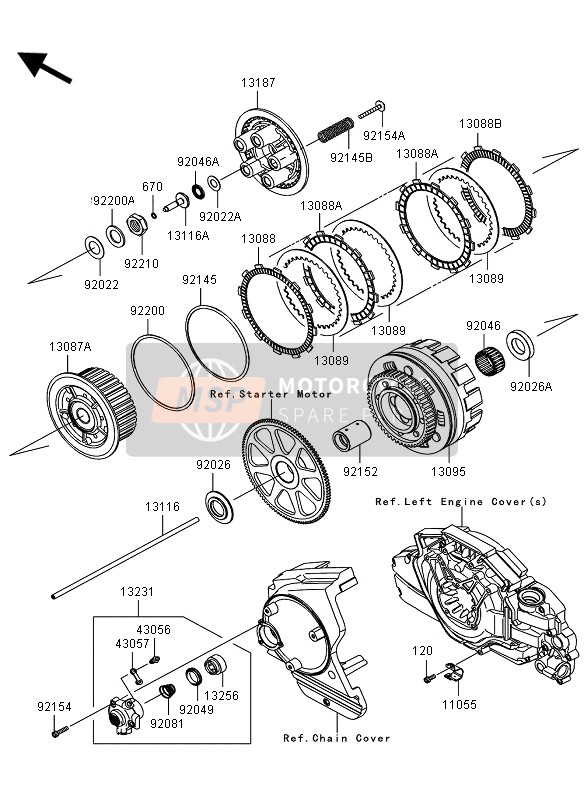 130870052, HUB-CLUTCH, Kawasaki, 1