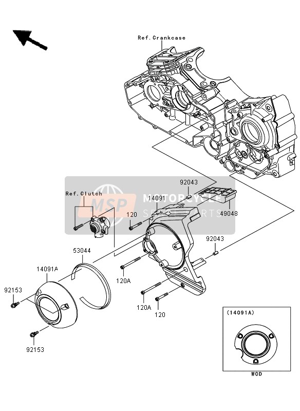 Kawasaki VN1700 VOYAGER ABS 2012 Chain Cover for a 2012 Kawasaki VN1700 VOYAGER ABS