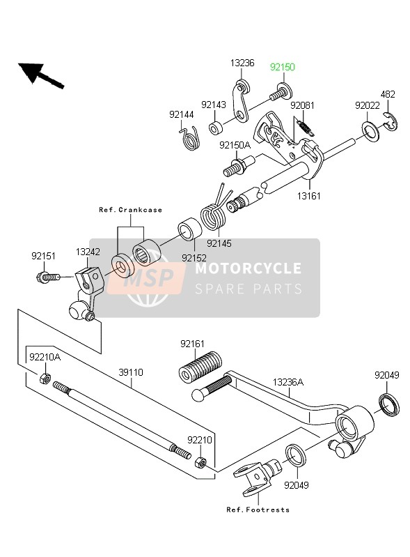 Kawasaki Z750 2005 Gear Change Mechanism for a 2005 Kawasaki Z750