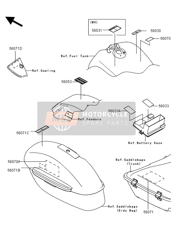 560710181, LABEL-WARNING,Storage Compt, Kawasaki, 0