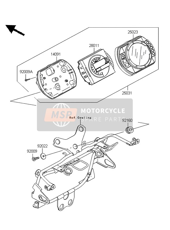 250230001, COVER-METERCASE,Upp, Kawasaki, 0