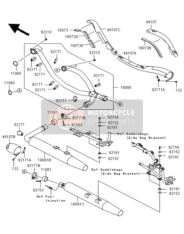 180911135, BODY-COMP-MUFFLER, Lh, Kawasaki, 1