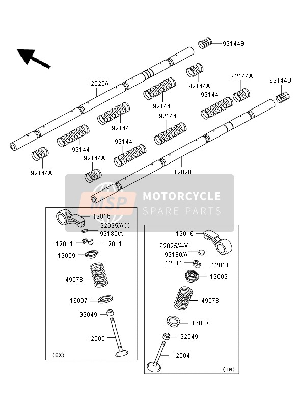 Kawasaki ZRX1200R 2005 Soupape pour un 2005 Kawasaki ZRX1200R