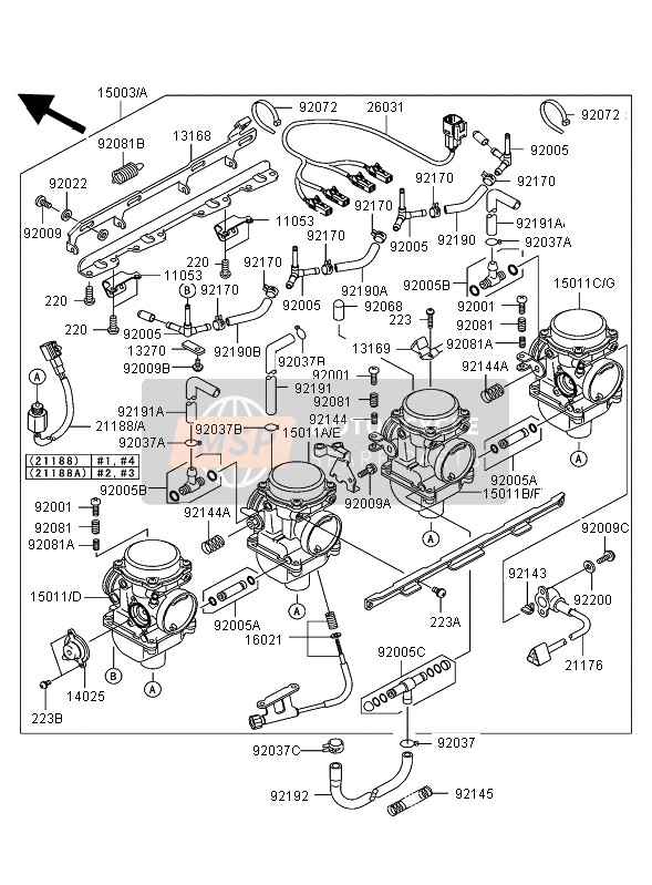 150110075, Carburetor, Lh, Inside, Kawasaki, 0