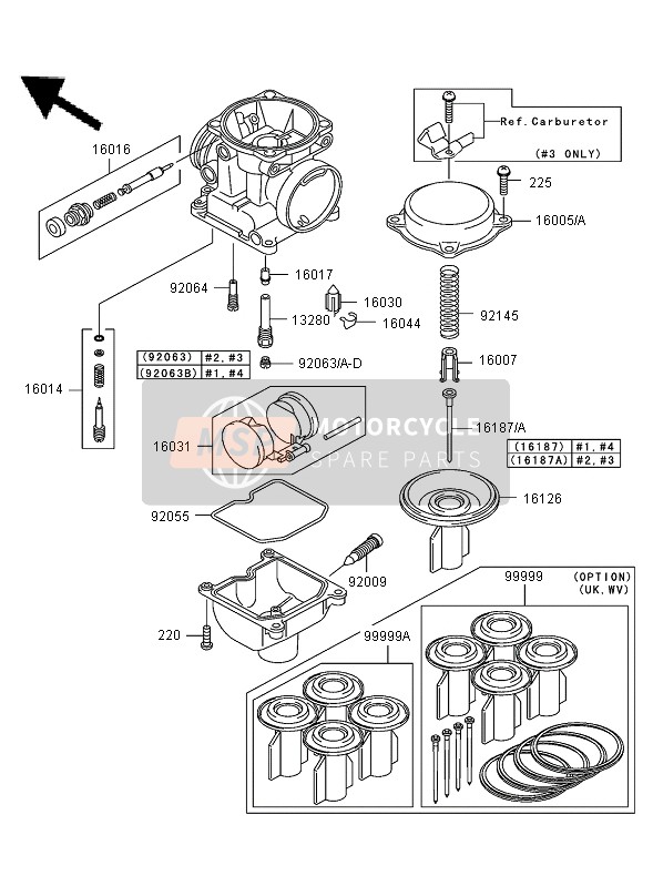 Kawasaki ZRX1200R 2005 Carburettor Parts for a 2005 Kawasaki ZRX1200R