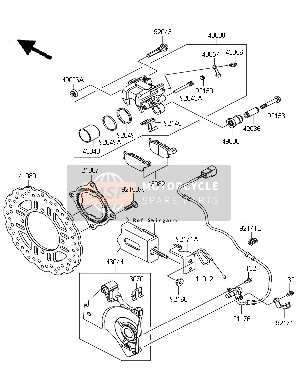 Kawasaki Z750 ABS 2012 Rear Brake for a 2012 Kawasaki Z750 ABS