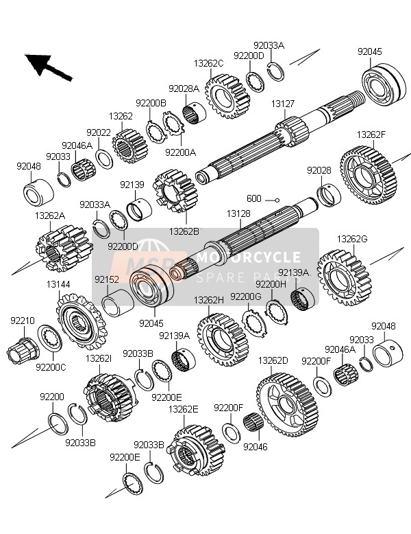 132620780, Getr.,Aus 4TH,25T, Kawasaki, 1