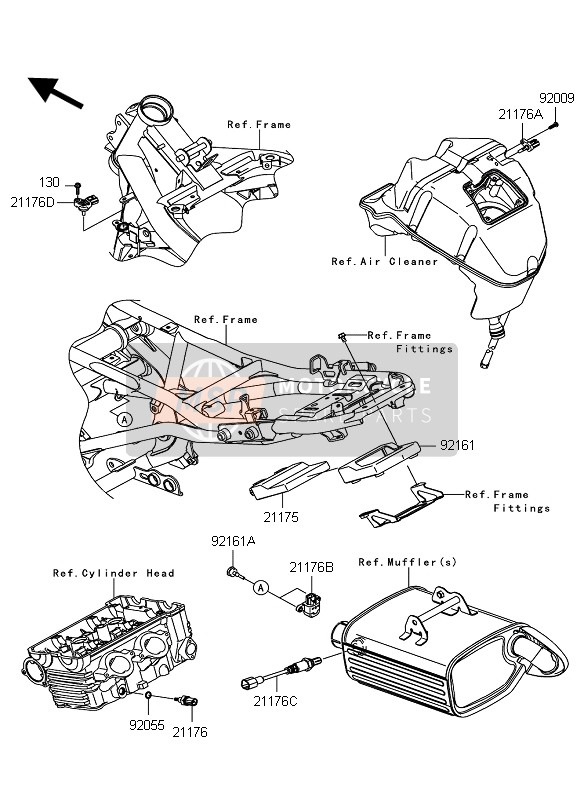 211760105, Sensor,Oxygen, Kawasaki, 3