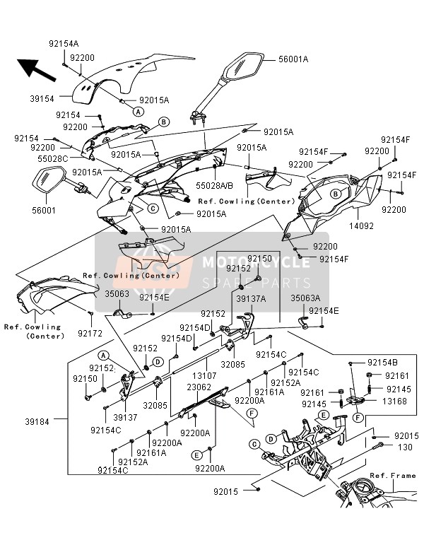 550280507660, Cowling,Upp,M.S.Black, Kawasaki, 0