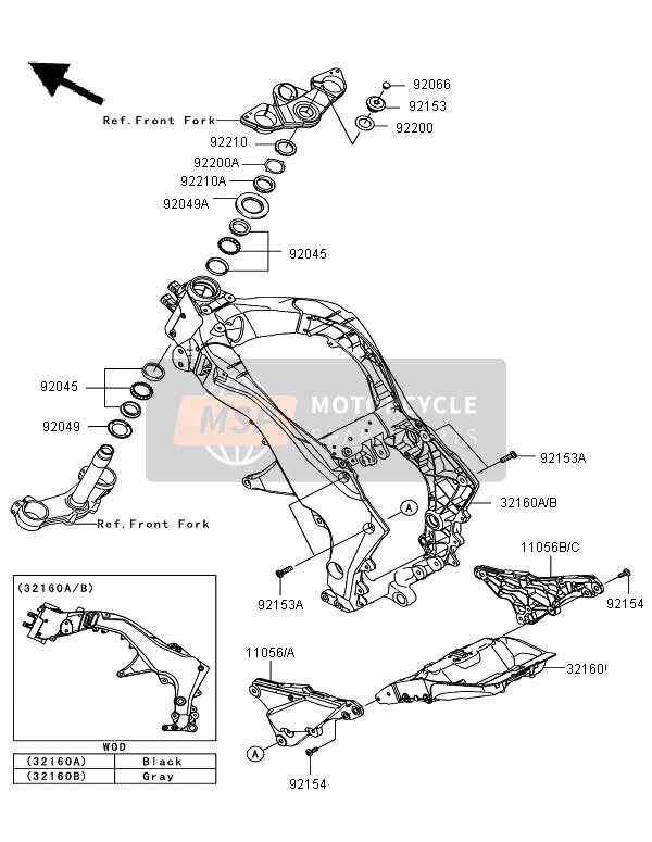 Kawasaki Z1000SX ABS 2012 Frame for a 2012 Kawasaki Z1000SX ABS