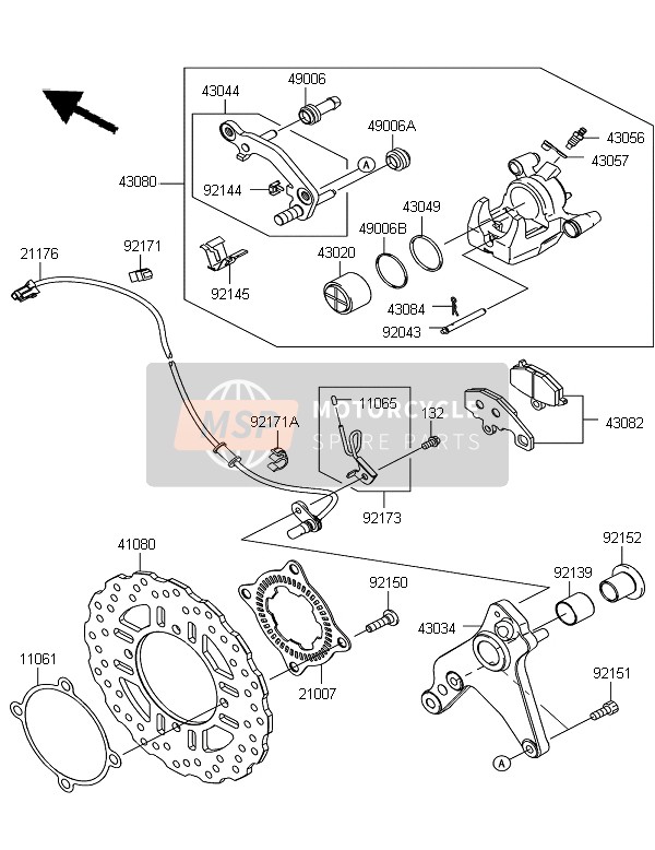 430340059, HOLDER-BRAKE,Rr, Kawasaki, 0