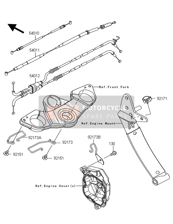 Kawasaki Z1000SX ABS 2012 Cables for a 2012 Kawasaki Z1000SX ABS