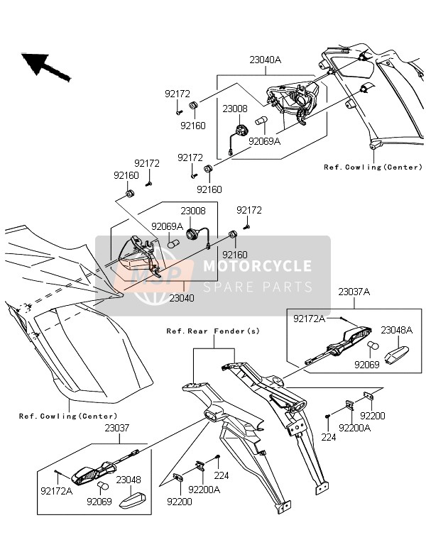 Kawasaki Z1000SX ABS 2012 Clignotants pour un 2012 Kawasaki Z1000SX ABS