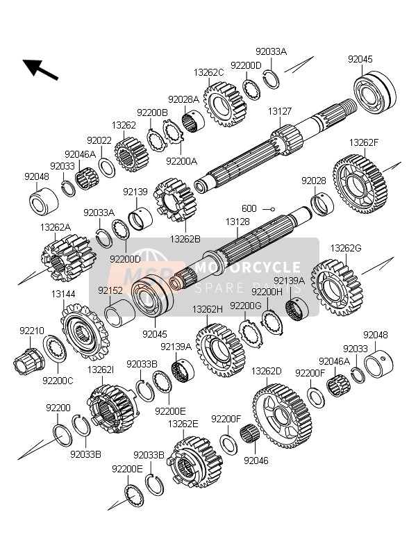 Kawasaki Z1000 2012 Transmission for a 2012 Kawasaki Z1000