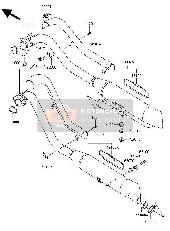 180870010, Muffler,Fr, Kawasaki, 0