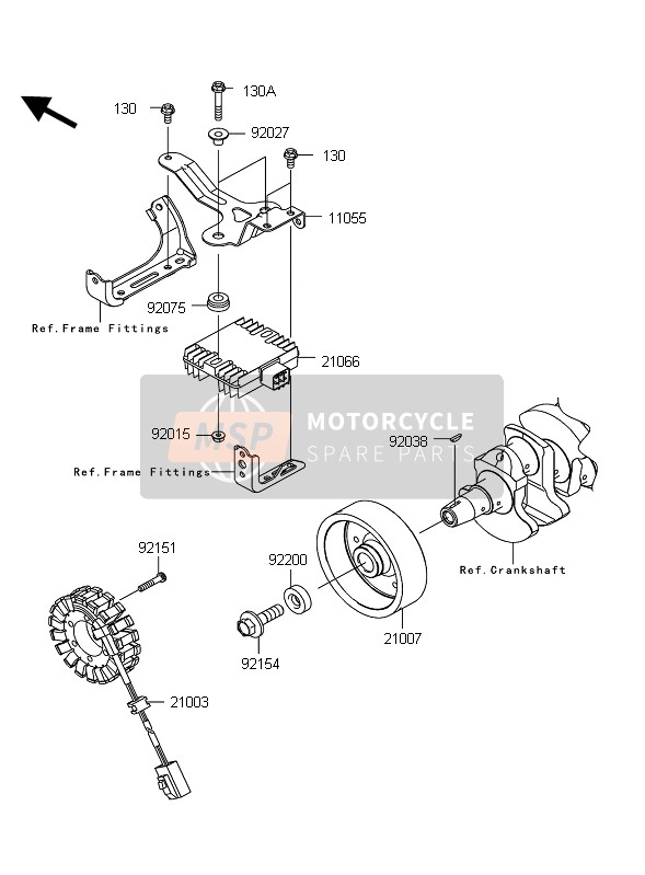 Kawasaki Z1000 2012 Generator voor een 2012 Kawasaki Z1000