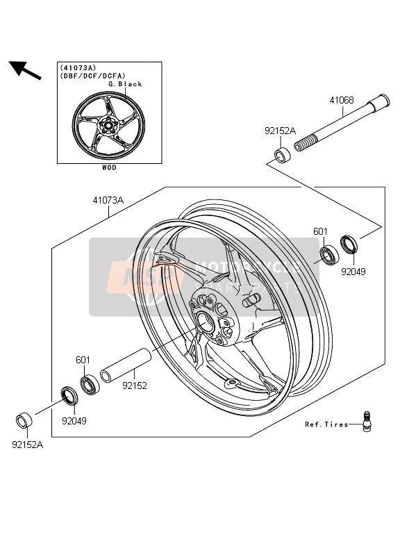 Kawasaki Z1000 2012 Front Hub for a 2012 Kawasaki Z1000