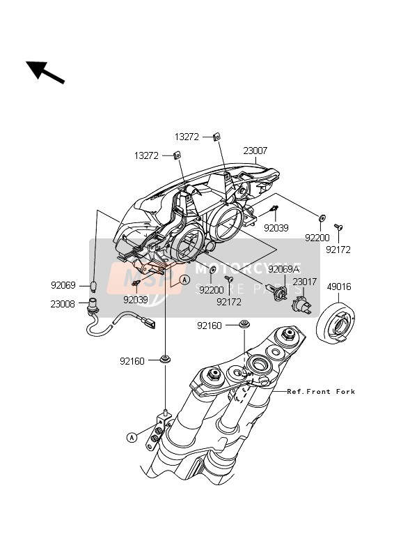 230080117, SOCKET-ASSY,Headlamp, Kawasaki, 0