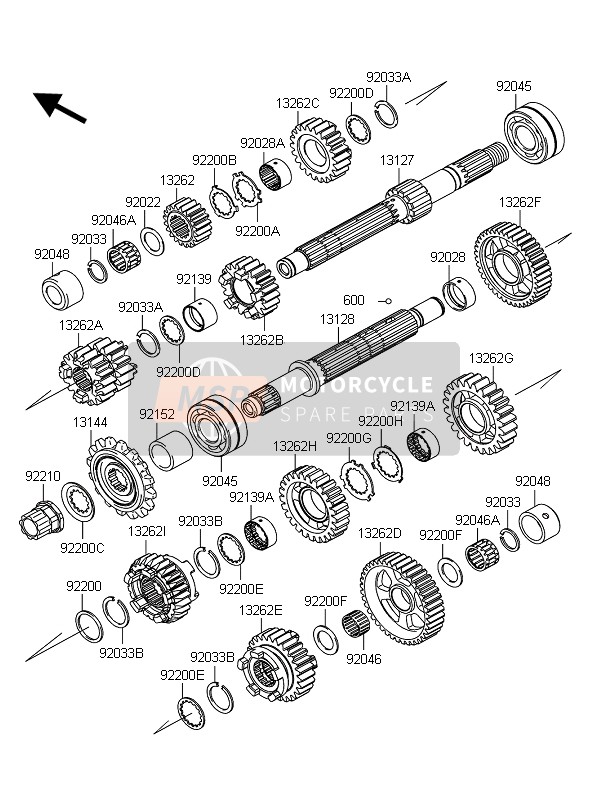 Kawasaki Z1000 ABS 2012 Transmission for a 2012 Kawasaki Z1000 ABS