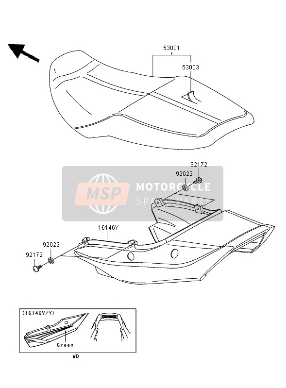 Kawasaki ZRX1200R 2005 Seat for a 2005 Kawasaki ZRX1200R