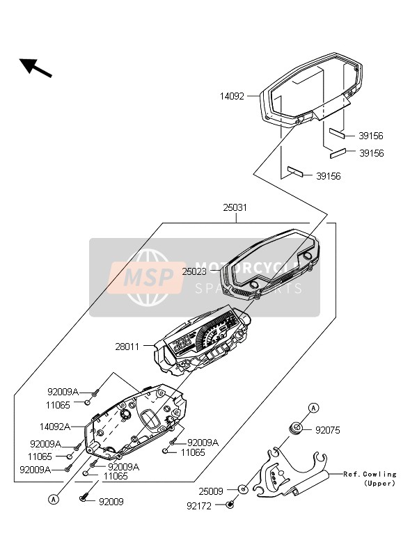 Kawasaki Z1000 ABS 2012 Meter for a 2012 Kawasaki Z1000 ABS