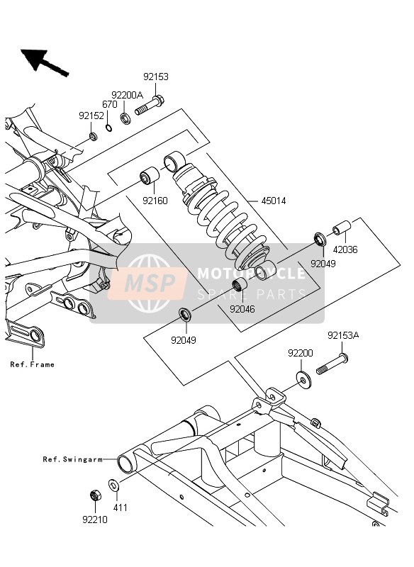 Kawasaki ER-6F 2010 Suspension & Shock Absorber for a 2010 Kawasaki ER-6F