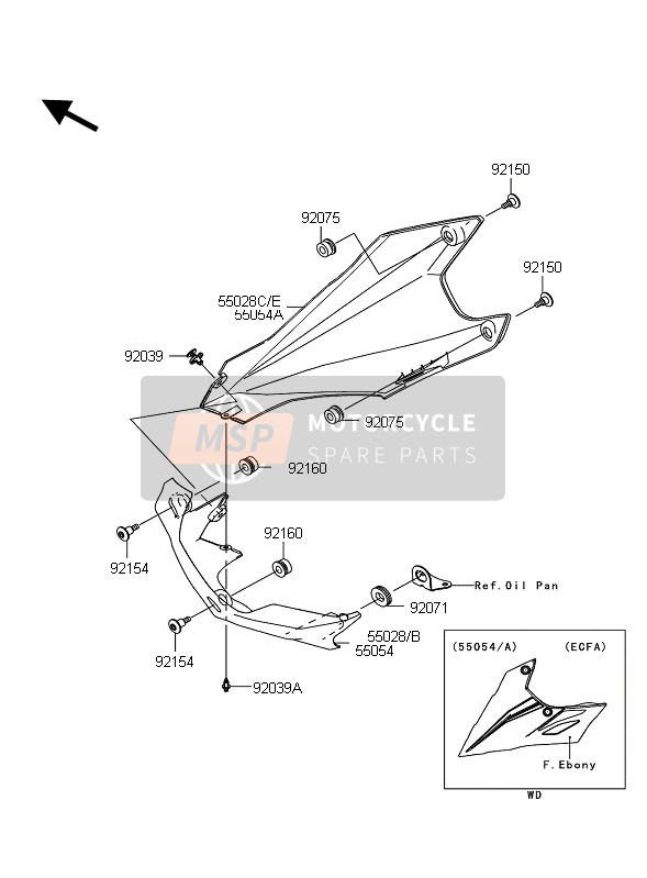 Kawasaki Z1000 ABS 2012 Cowling Lowers for a 2012 Kawasaki Z1000 ABS