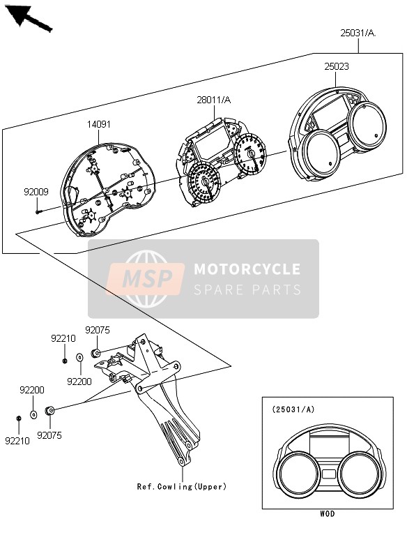 250230106, COVER-METER Case, Kawasaki, 0