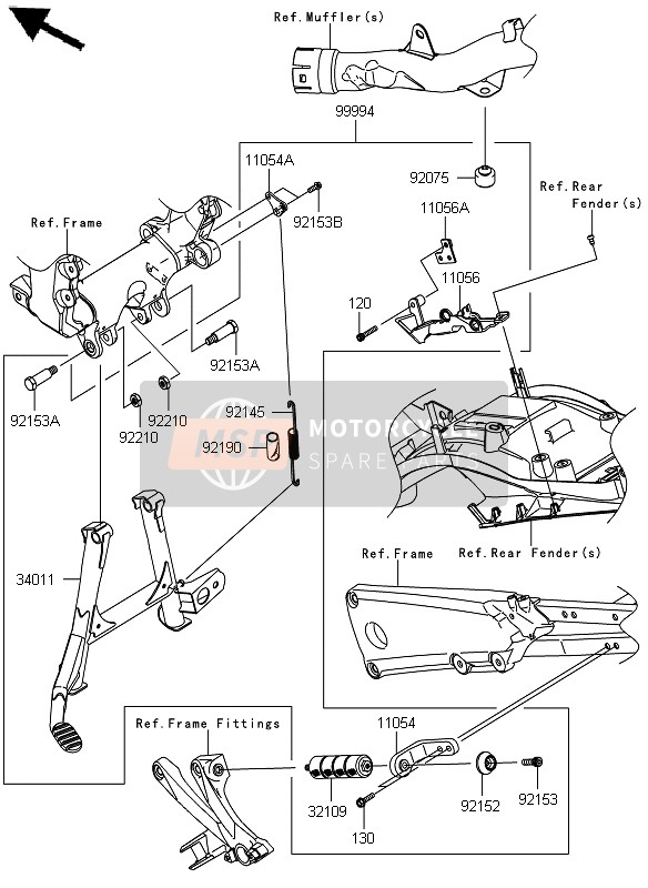 Kawasaki ZZR1400 ABS 2012 Accessory (Centre Stand) for a 2012 Kawasaki ZZR1400 ABS