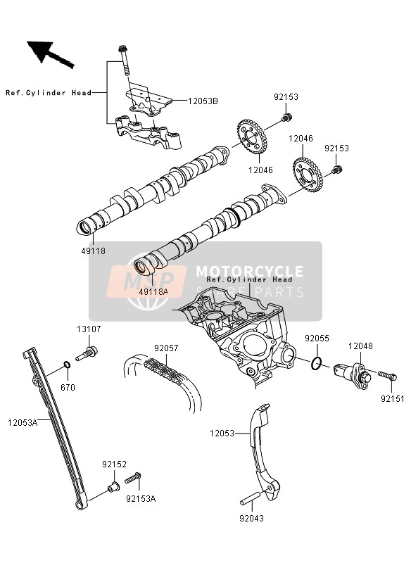 120530158, GUIDE-CHAIN,Fr, Kawasaki, 0