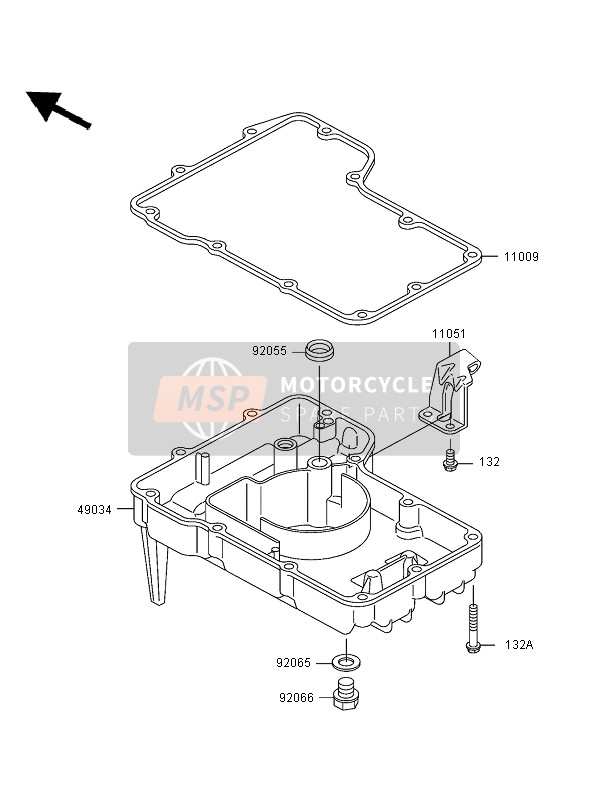 Kawasaki ZZR600 2005 Carter d'huile pour un 2005 Kawasaki ZZR600