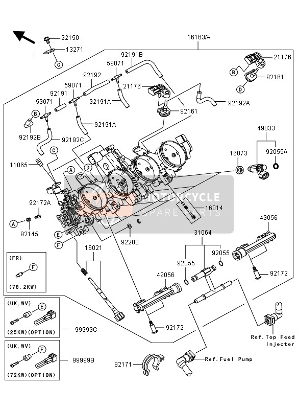 Kawasaki NINJA ZX-6R 2012 Throttle for a 2012 Kawasaki NINJA ZX-6R