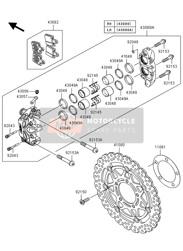 Kawasaki NINJA ZX-6R 2012 Front Brake for a 2012 Kawasaki NINJA ZX-6R