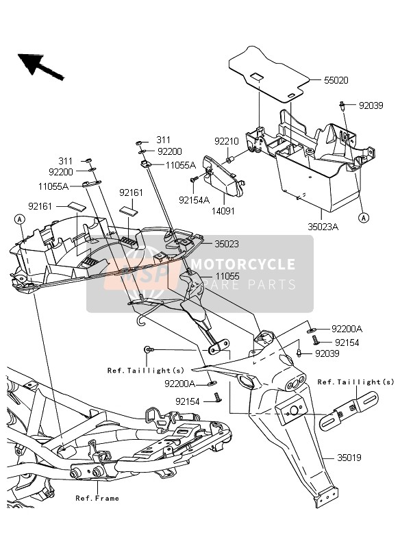 Kawasaki ER-6F 2010 Rear Fender for a 2010 Kawasaki ER-6F