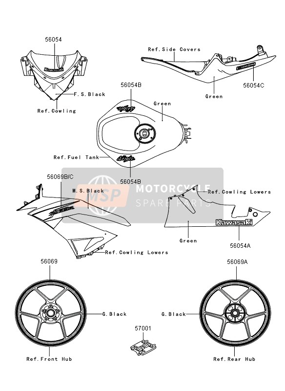 560540551, Mark,Lwr Cowling,Kawasaki, Kawasaki, 1