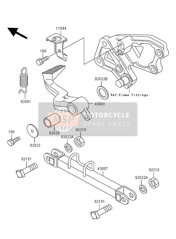 Kawasaki ZZR600 2005 BREMSPEDAL für ein 2005 Kawasaki ZZR600