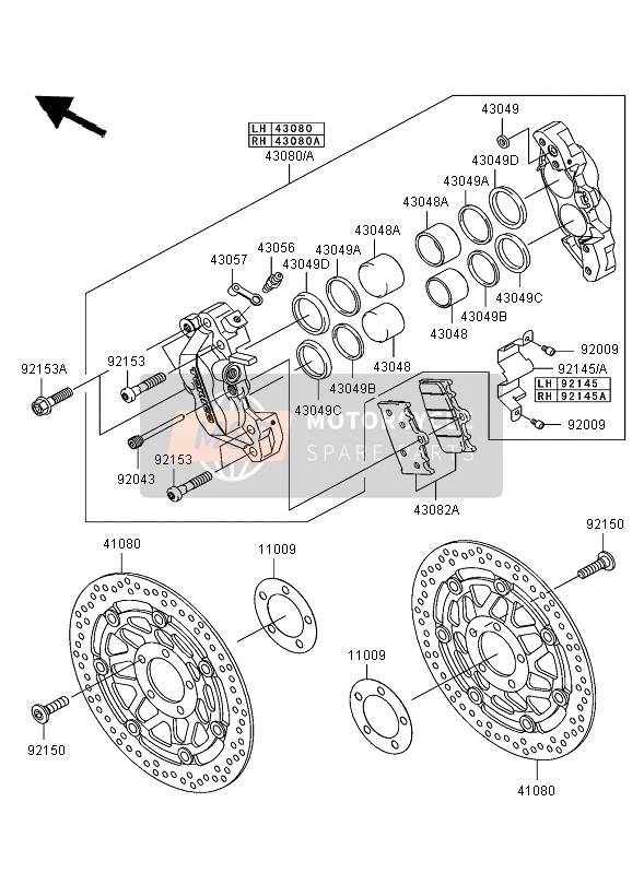 41080013811I, Disc,Fr,GRAY+DISC-SILVER ZX600, Kawasaki, 0