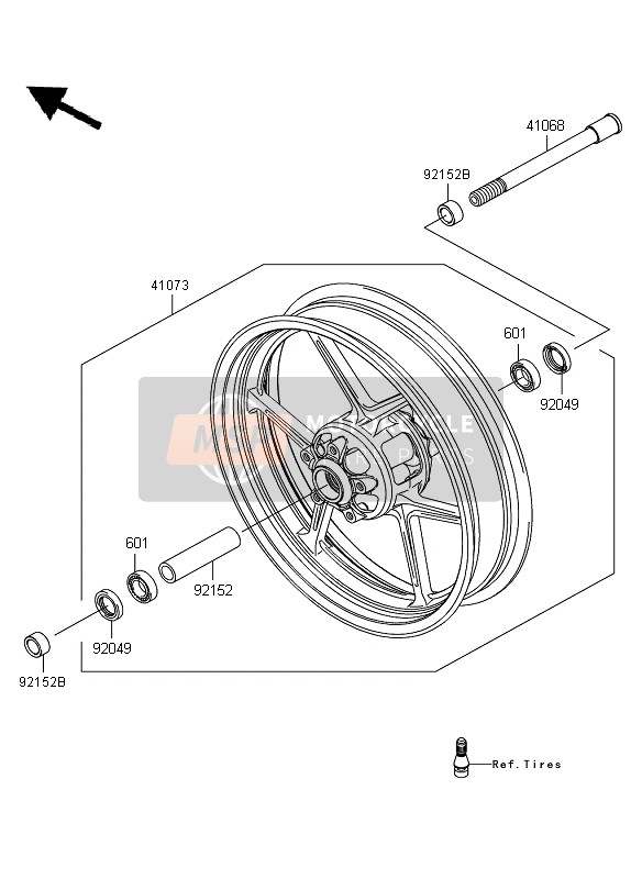 Kawasaki ER-6F 2011 Front Hub for a 2011 Kawasaki ER-6F