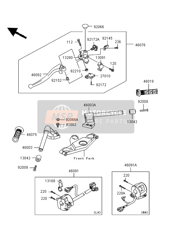 460910007, HOUSING-ASSY-CONTROL,Lh, Kawasaki, 0