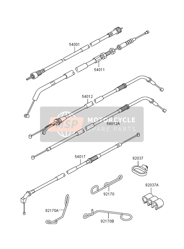 Kawasaki ZZR600 2005 Cables for a 2005 Kawasaki ZZR600