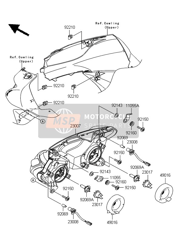 Kawasaki ER-6F 2010 SCHEINWERFER für ein 2010 Kawasaki ER-6F