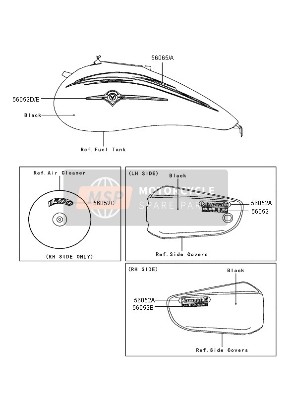 560521545, Mark,Aircleanercover,Rh,1500, Kawasaki, 1