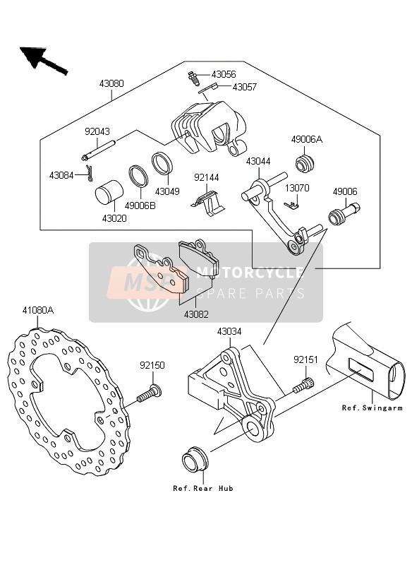 Kawasaki ER-6N 2011 Rear Brake for a 2011 Kawasaki ER-6N