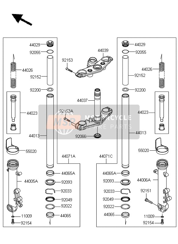 440260133, SPRING-FRONT Fork, Kawasaki, 0