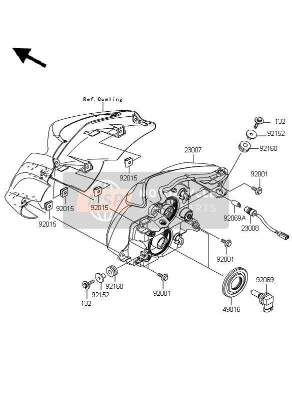 920690056, Bulb,12V 55W,H11, Kawasaki, 1