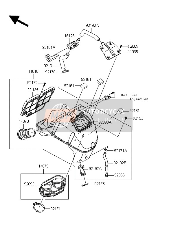 Kawasaki ER-6N ABS 2011 Air Cleaner for a 2011 Kawasaki ER-6N ABS